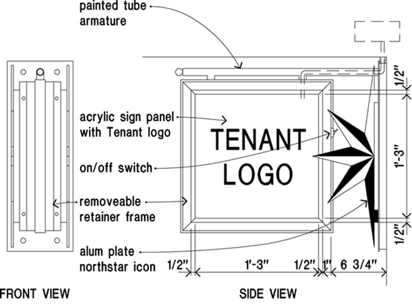 Single Story Common Space Blade Sign