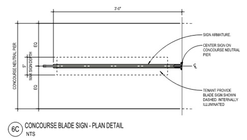 Concourse Blade Sign Plan Detail