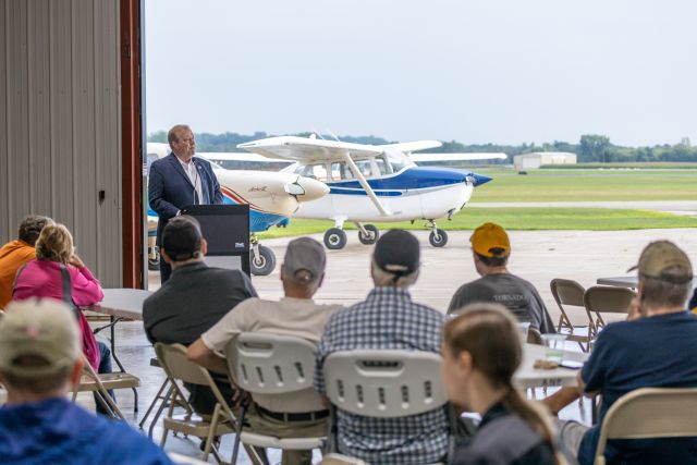 Lake Elmo ribbon cutting runway