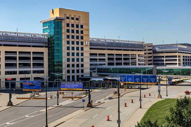 Terminal 2 roadway from above.