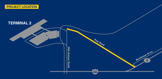 Project location map for Post Road project.