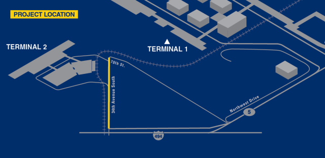 Map of 34th Ave construction project location.