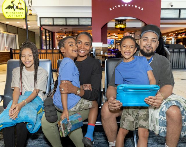 A family traveling through MSP Airport