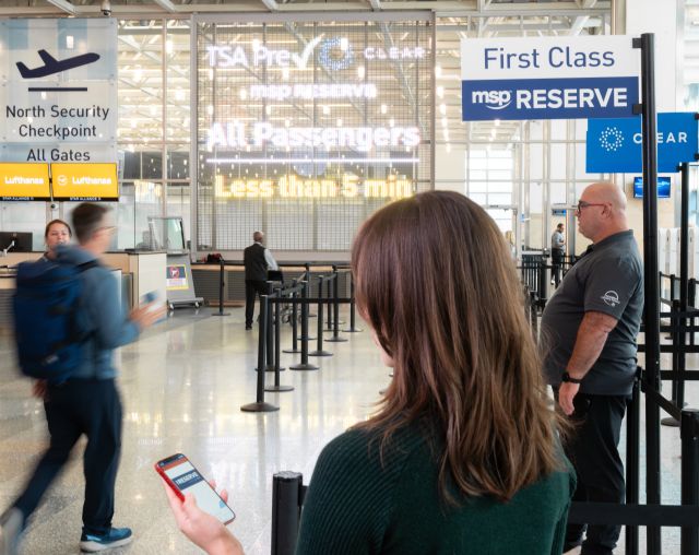 A passenger using the MSP RESERVE program