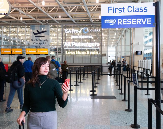 A passenger using the MSP RESERVE program