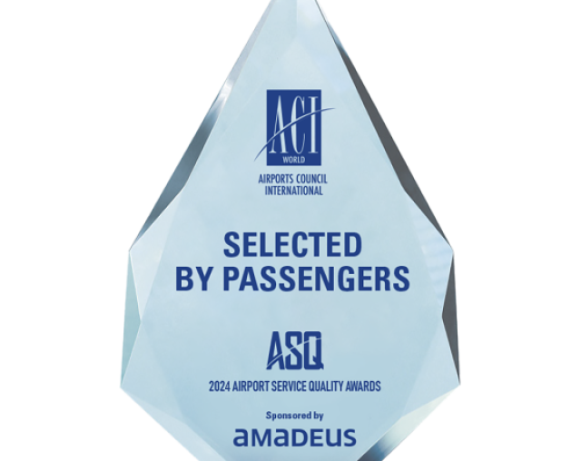 Airports Council International Best Airport in North America 2024 award trophy