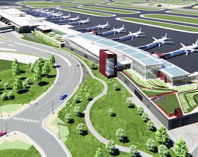 A rendering of the Terminal 2 north expansion