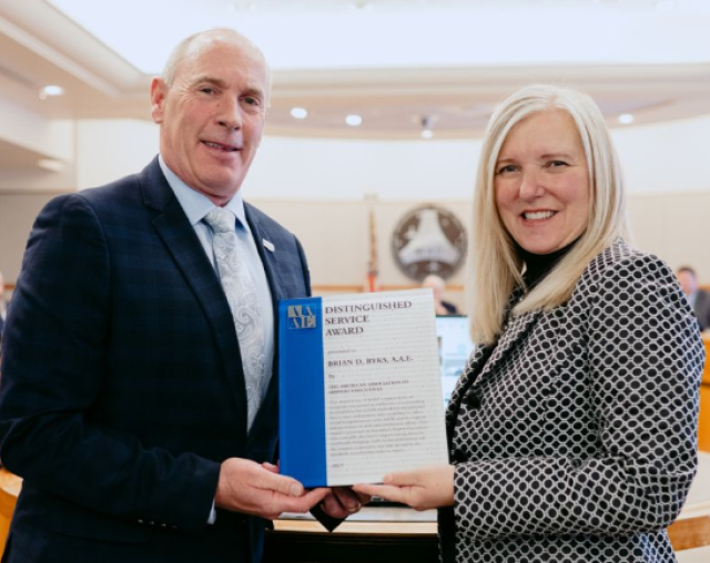 Brian Ryks receiving AAAE award March 2026